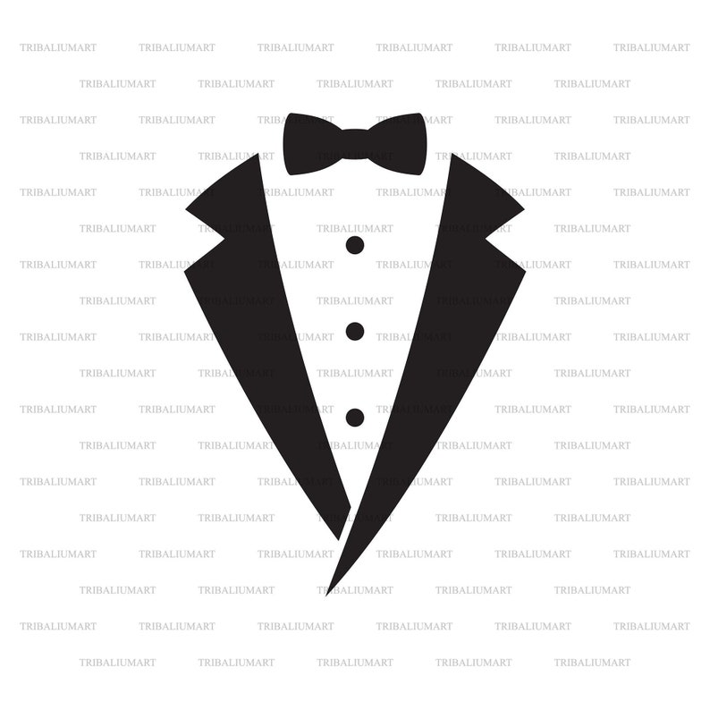 Tuxedo Bow Tie smoking Suit. Cut Files for Cricut. Clip Etsy