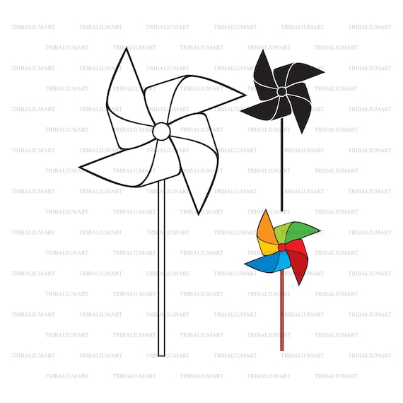 Pinwheel. Cut Files for Cricut. Clip Art Silhouette eps Svg - Etsy Finland