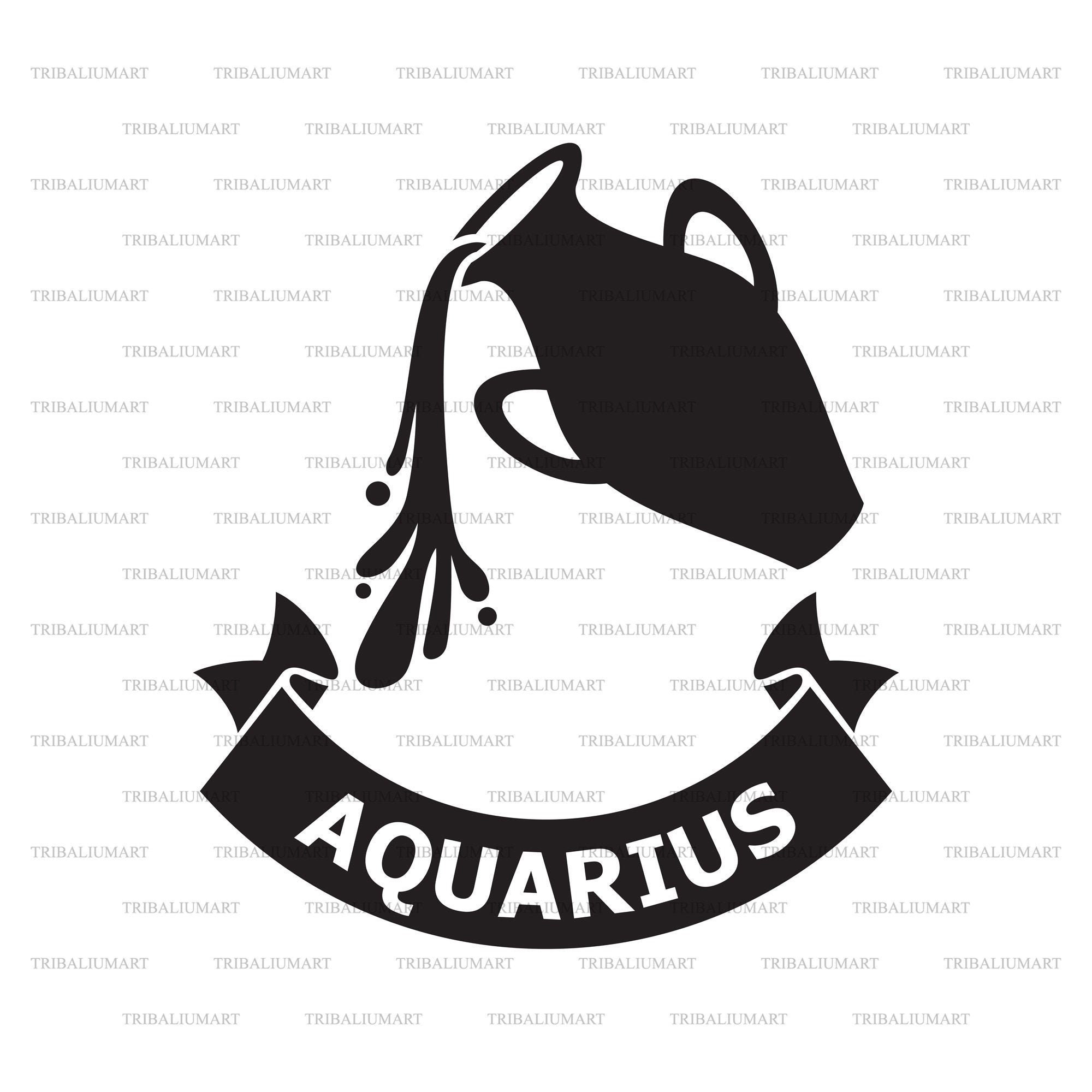 Aquarius Zodiac Sign (horoscope Symbol, Astrology Icon). Cut