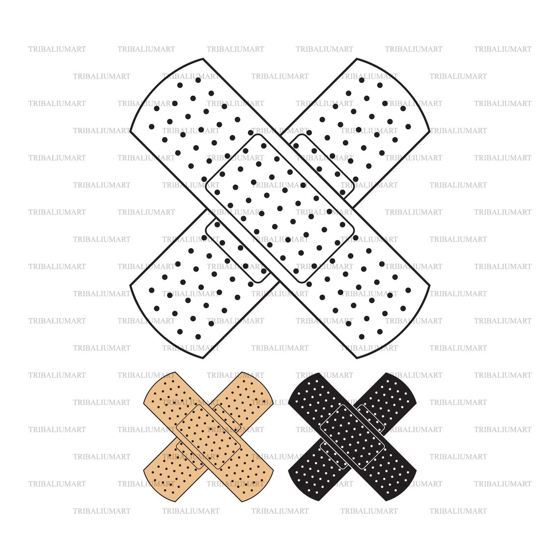 Crossed Adhesive Bandage. Cut Files for Cricut. Clip Art Etsy