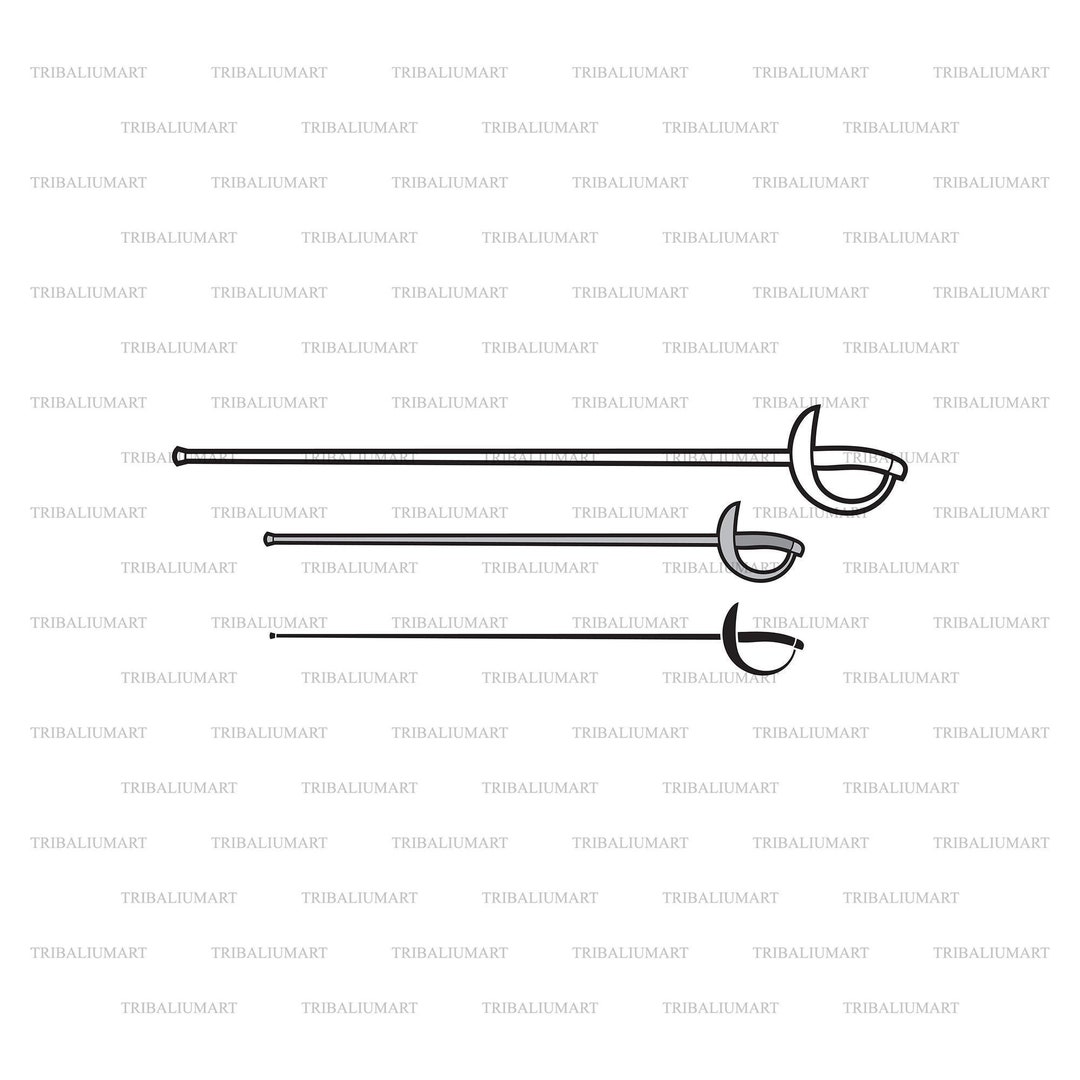 Fencing Sword. Cut Files for Cricut. Clip Art (eps, Svg, Pdf, Png, Dxf,  Jpeg). - Etsy, image size:1080x1080