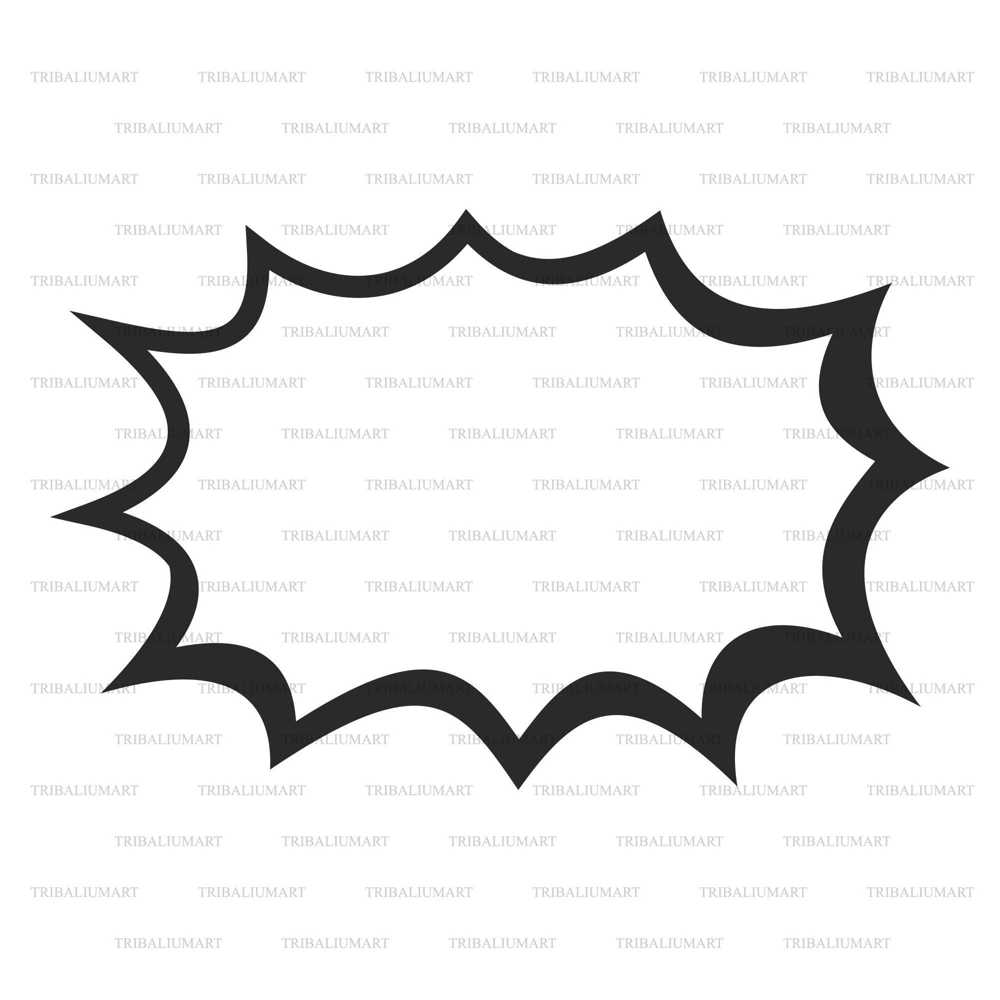 Rectangular Starburst Cut Out Comic Starburst Shape SVG | Cricut Cut File | Laser Engraving File (eps ...