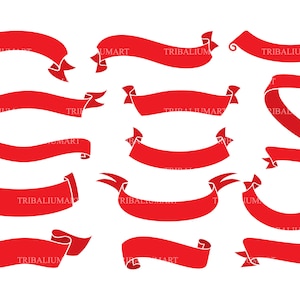 Bänder oder Banner Icons set. Geschnitten Sie Dateien für die Cricut. Clip Art Silhouetten (Eps, Svg, Pdf, Png, Dxf, Jpeg).