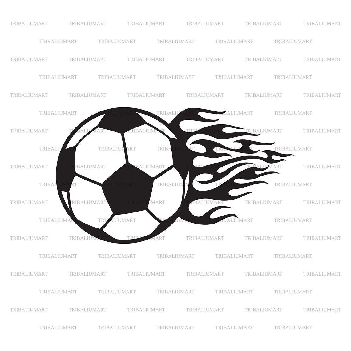 Flaming Soccer Ball football. Cut Files for Cricut. Clip Art | Etsy