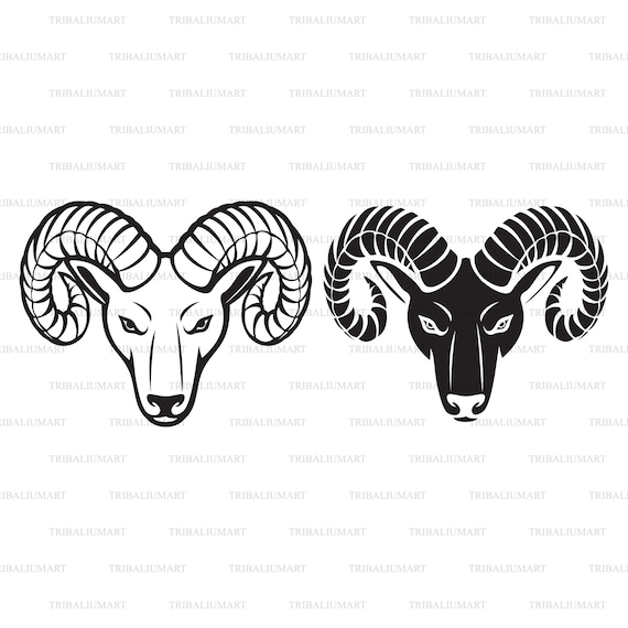 Head of the Ram. Cut Files for Cricut Clip Art Silhouettes Etsy