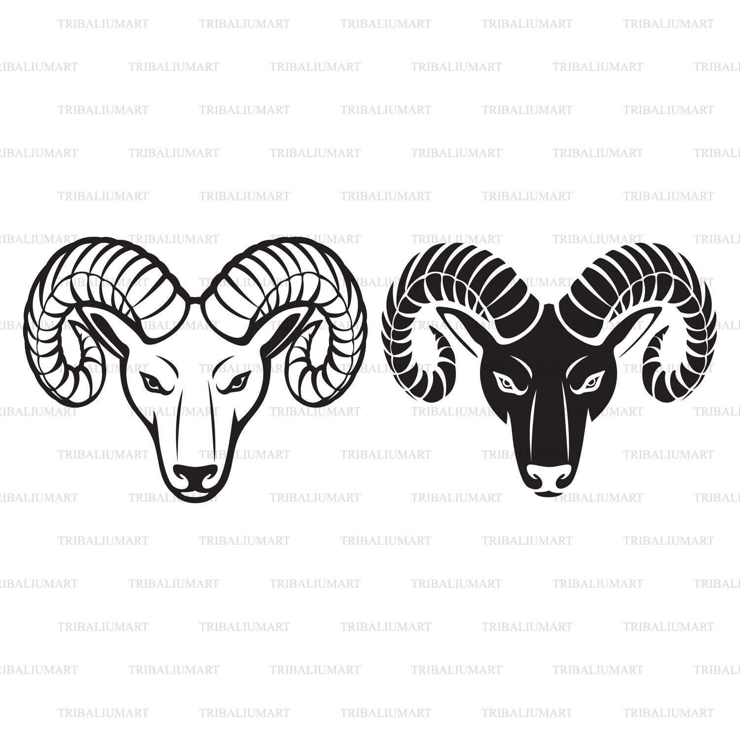 Head of the Ram. Cut Files for Cricut Clip Art Silhouettes - Etsy UK