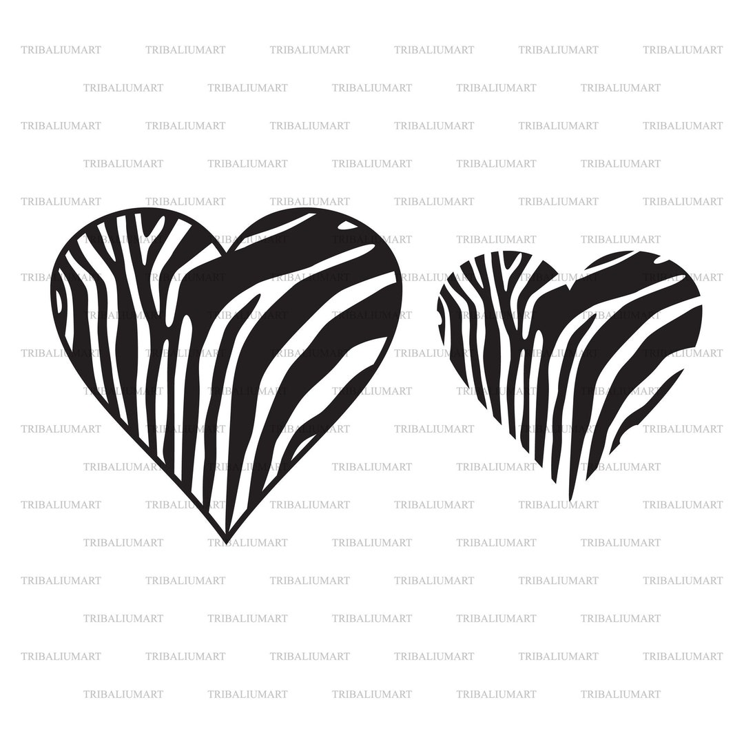 Zebra Heart (wild Animal Skin - Print Background). Cut Files for Cricut.  Clip Art Silhouette (eps, Svg, Pdf, Png, Dxf, Jpeg). - Etsy, image size:1080x1080