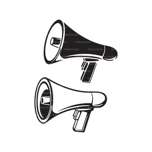 Megaphon (Bullhorn). Dateien für Cricut schneiden. Clip Art (eps, svg, pdf, png, dxf, jpeg).