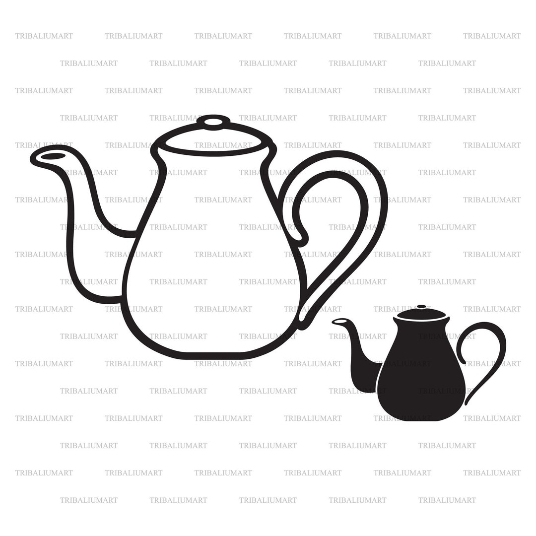 Teapot. Cut Files for Cricut. Clip Art (eps, Svg, Pdf, Png, Dxf, Jpeg ...