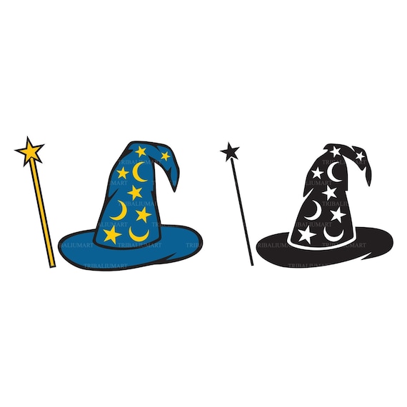 Download Magic Wand And Wizard Hat Cut Files For Cricut Clip Art Etsy