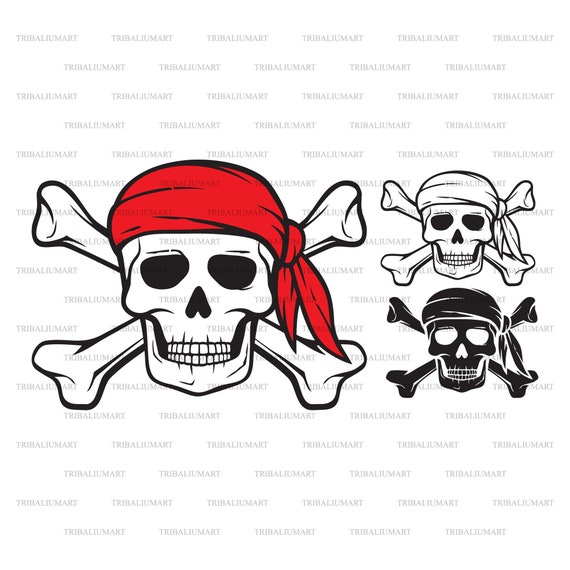 Pirate Skull Hat Red Black Bandana Skull and Crossbones Pirate Skull Hat Red Black Bandana Skull and Crossbones