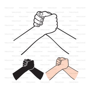 händedruck. Dateien für Cricut schneiden. Clip Art Silhouetten (eps, svg, pdf, png, dxf, jpeg).