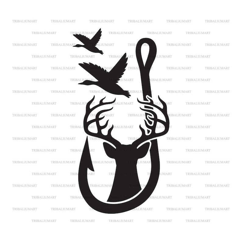 Download Duck Deer and Hook Hunting design Gone Fishing. Cut files ...