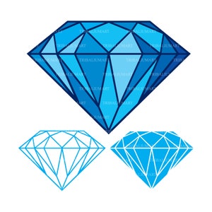 Diamant iconen. Cut bestanden voor de Cricut. Clip Art (EPS, SVG, PDF, PNG, DXF, JPEG).