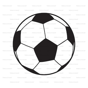 Fußball oder Fußballball. Schnittdateien für Cricut. Clip Art Silhouetten (eps, svg, pdf, png, dxf, jpeg).