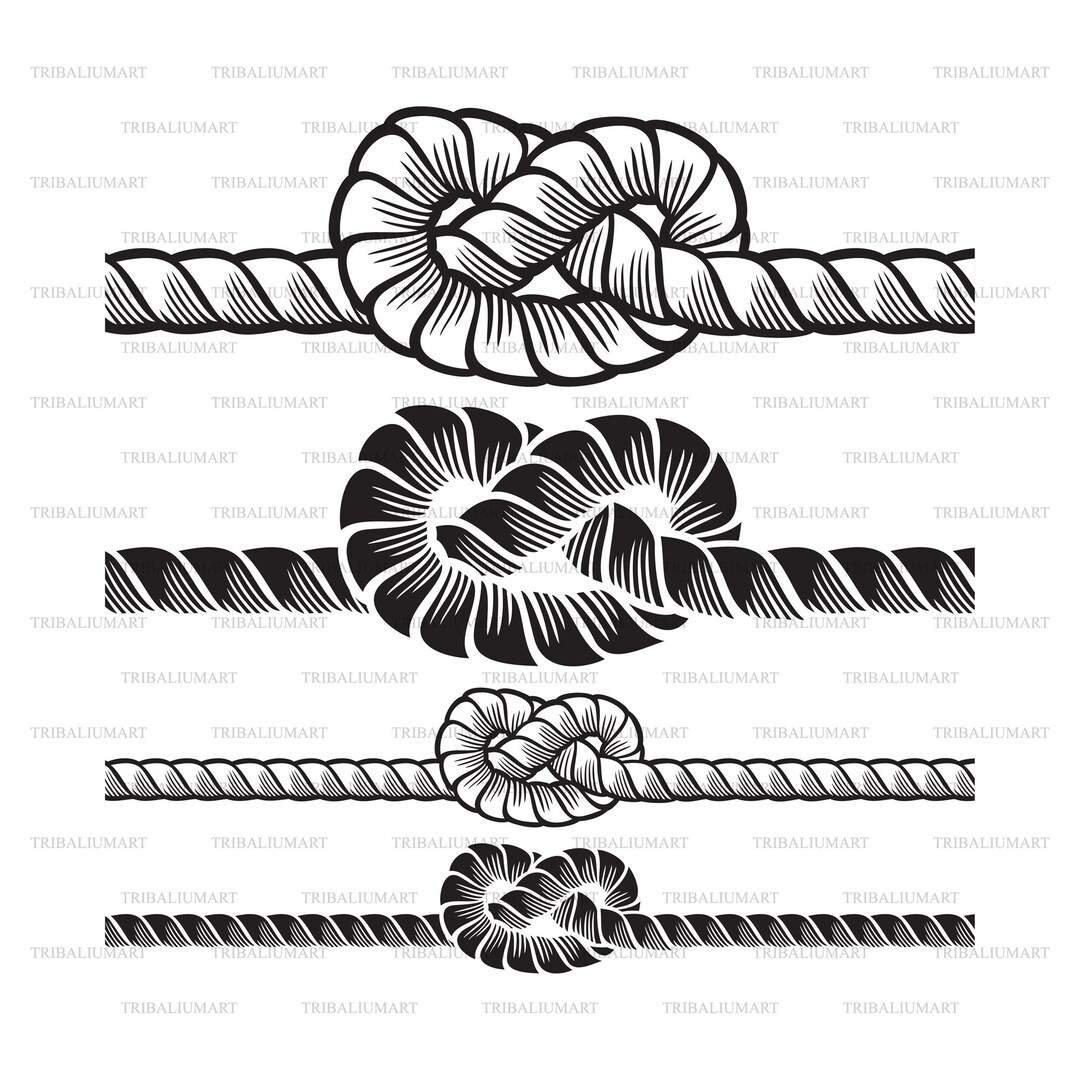 Rope Knot. Cut Files for Cricut. Clip Art Silhouettes (eps, Svg, Pdf ...