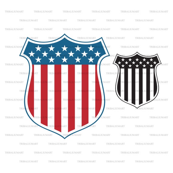 USA Flag Shield united States of America Emblem. Cut Files Etsy