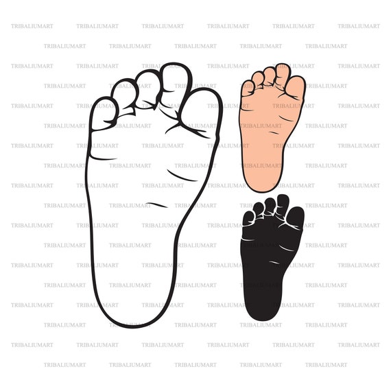 Baby Foot. Cut Files for Cricut. Clip Art Silhouette eps Etsy