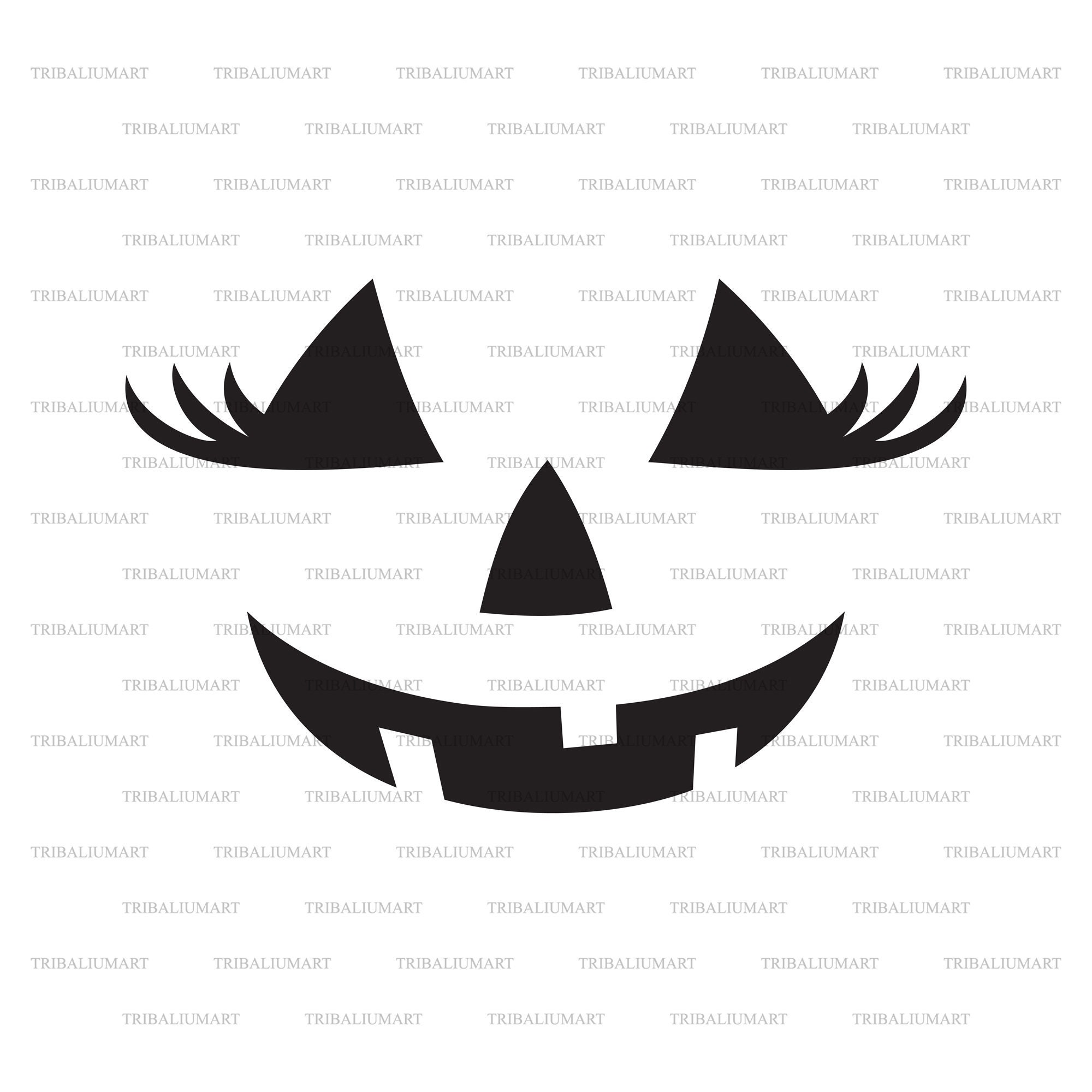 Pumpkin Girl Face Stencils