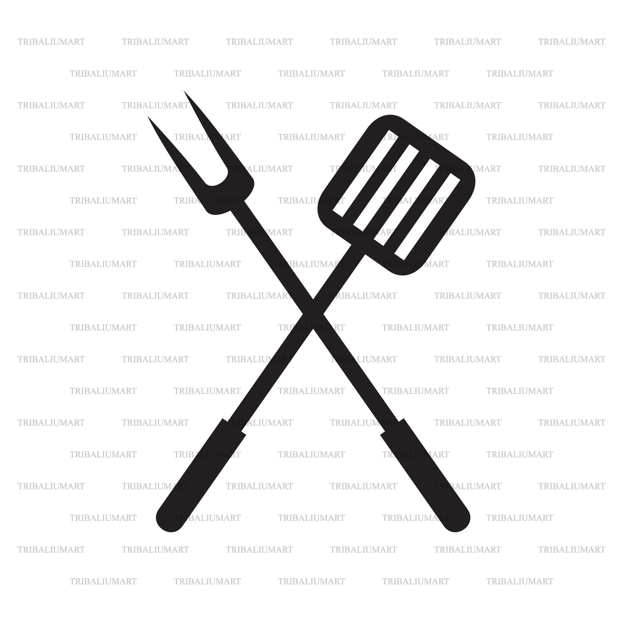 Grill Design Barbecue. Crossed Spatula and Fork. Cut Files Etsy UK
