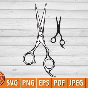 Tijeras de peluquería. Peluquería. Cortar archivo para Cricut. Silueta Clip Art (eps, svg, pdf, png, dxf, jpeg).
