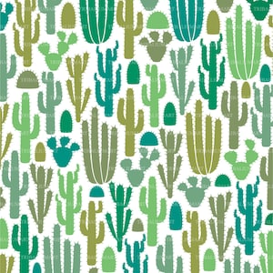 Achtergrond patroon met een groep van cactus iconen (EPS, SVG, PDF, PNG, DXF, JPEG).