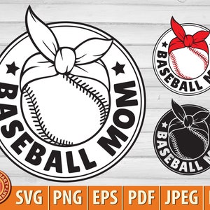 Baseball Mom Badge. Cut Files for Cricut. Clip Art Silhouette (eps, Svg ...