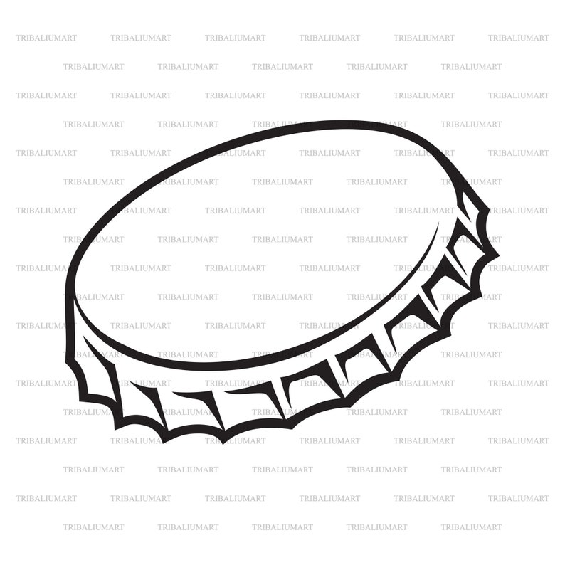 Bottle cap. Cut files for Cricut. Clip Art silhouettes eps, svg, pdf, png, dxf, jpeg. image 1