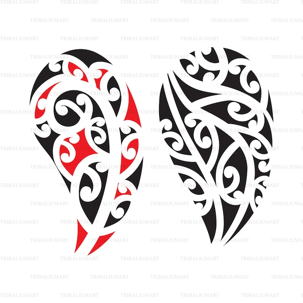 Conception tribale maorie de tatouage. Couper les fichiers pour Cricut. Clip Art (eps, svg, pdf, png, dxf, jpeg).