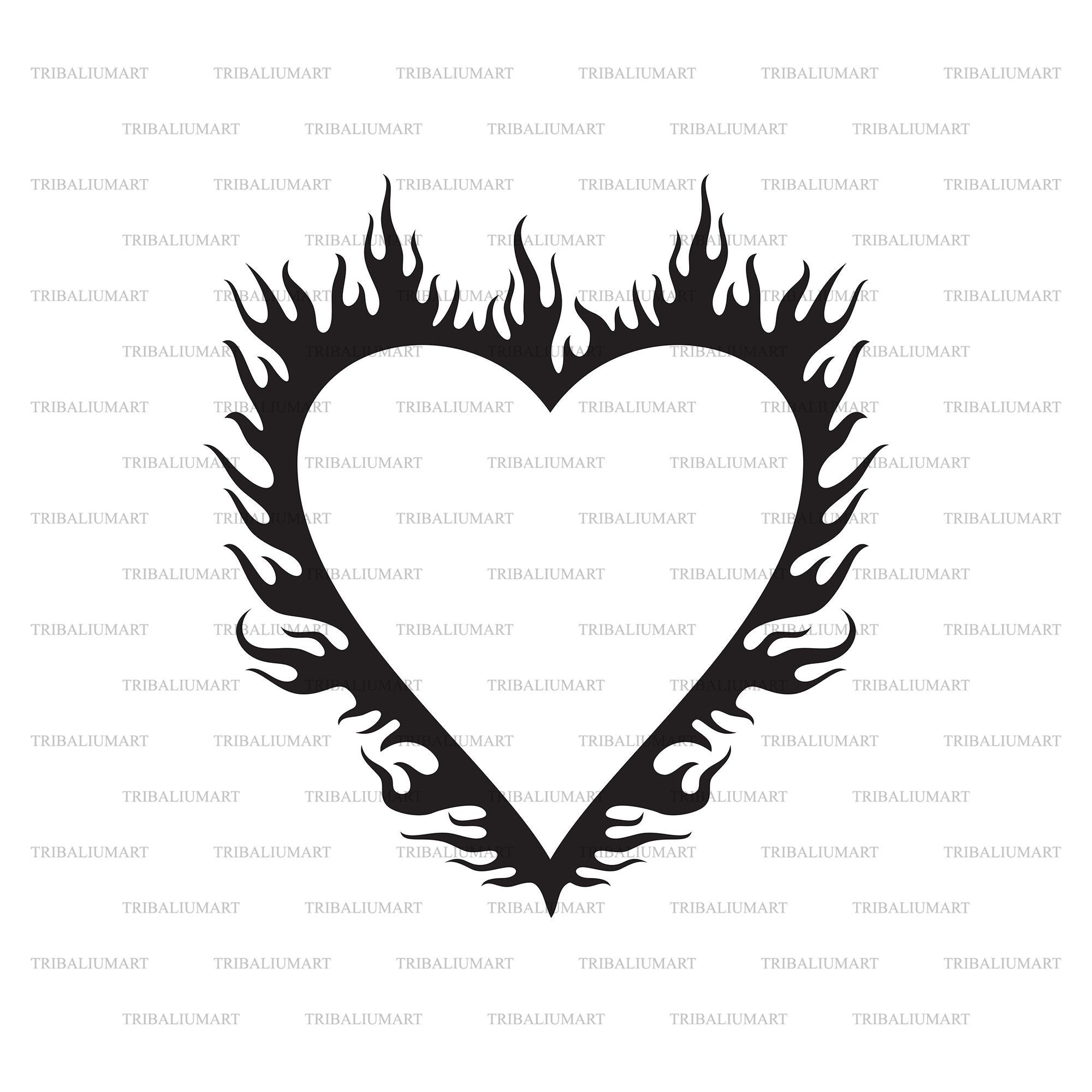 Tapa Design Heart SVG Tribal Heart SVG Heart SVG Digital 