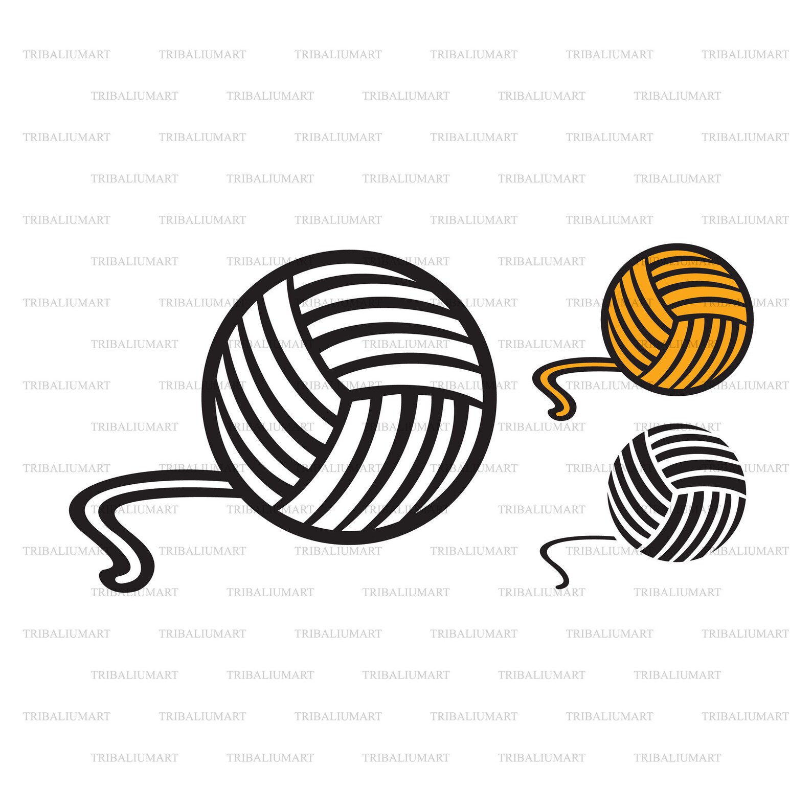 Yarn ball. Cut files for Cricut. Clip Art silhouette eps | Etsy