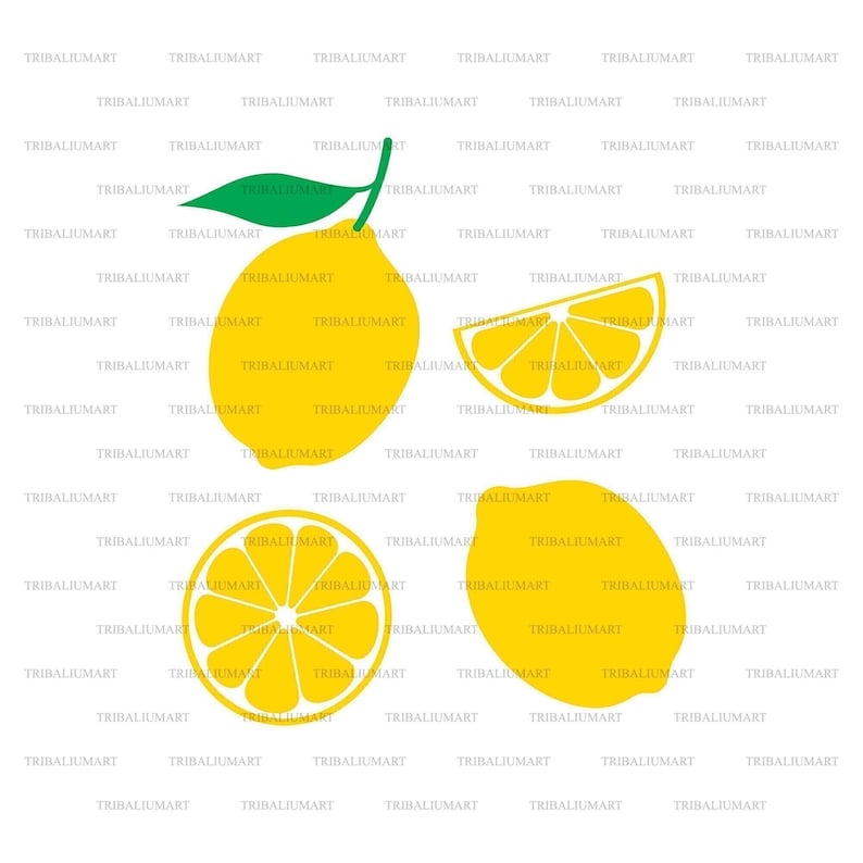 Lemon. Cut Files for Cricut. Clip Art Silhouette eps Svg Etsy