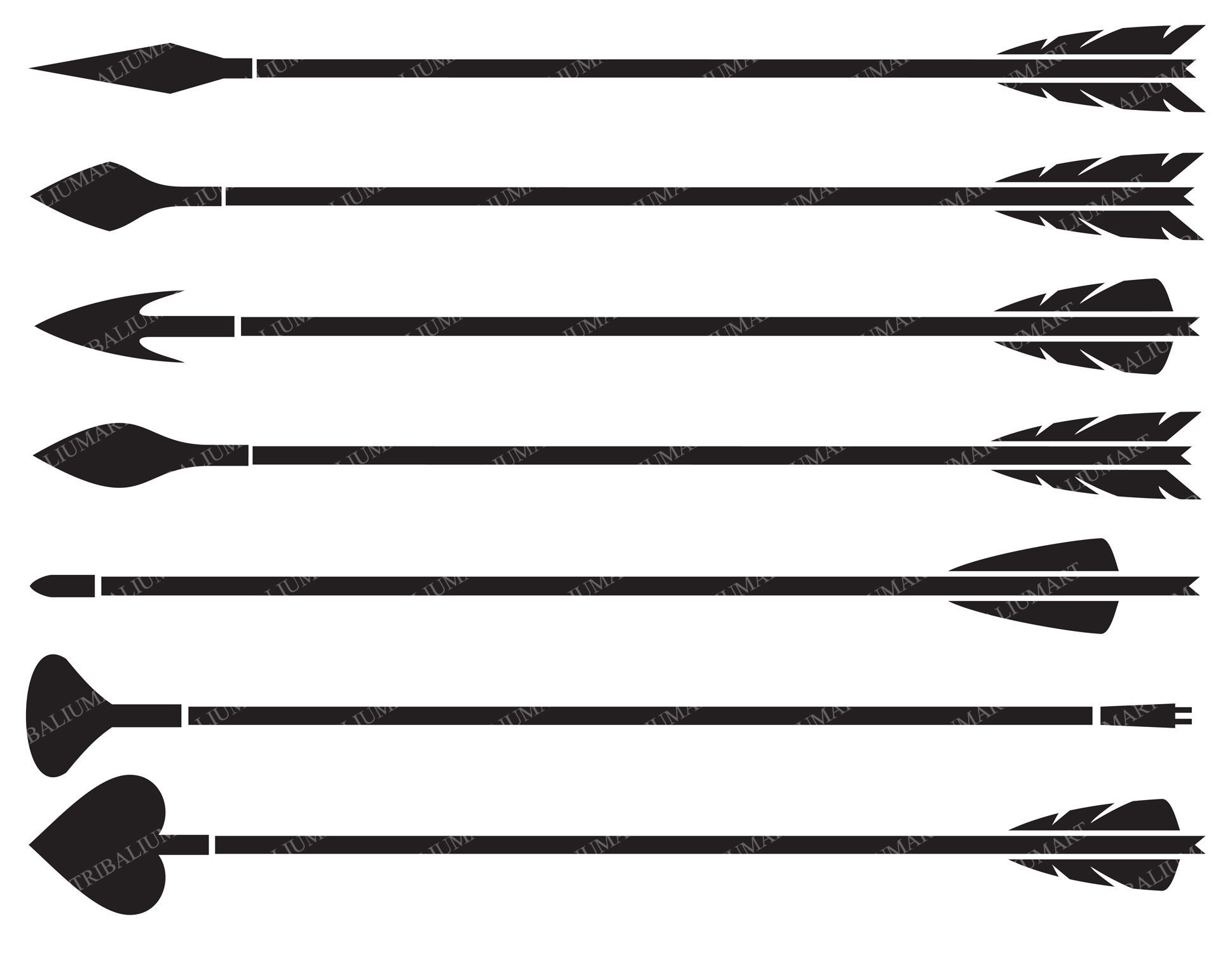 Arrows Collection. Cut Files for Cricut. Clip Art Silhouettes Etsy