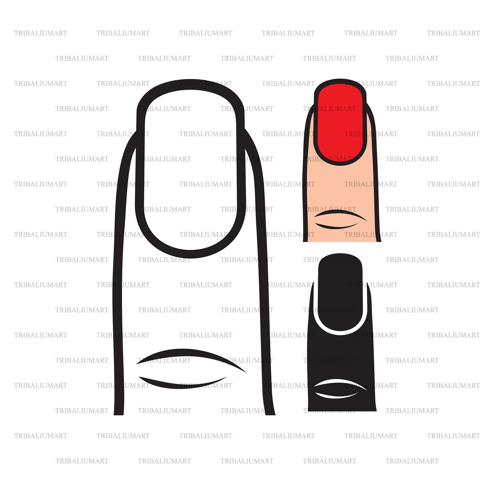Fingernail. Cut Files for Cricut. Clip Art Silhouette eps Etsy UK