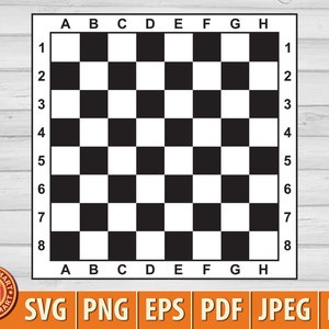 Klassiek leeg schaakbord. Bestanden knippen voor Cricut. Clip Art silhouetten (eps, svg, pdf, png, dxf, jpeg).