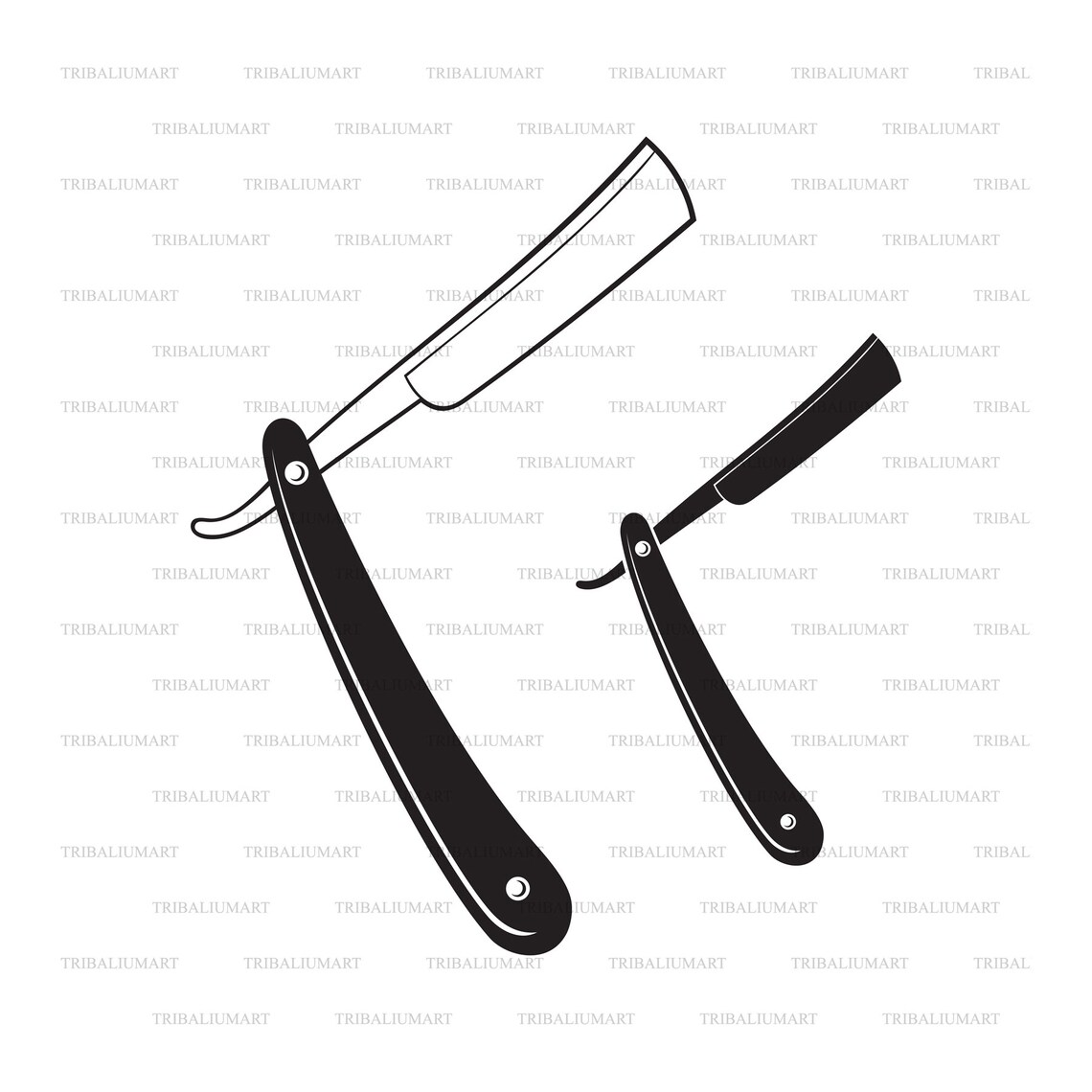 Straight Razor. Cut files for Cricut. Clip Art silhouettes Etsy