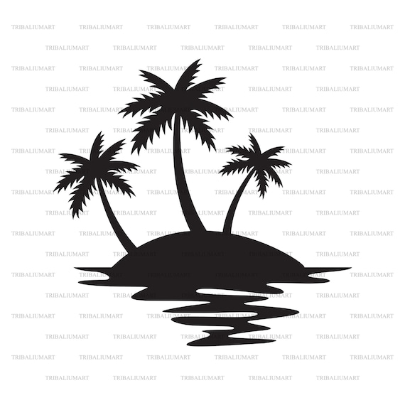 Tropical Island With Palm Trees (summer Design, Beach