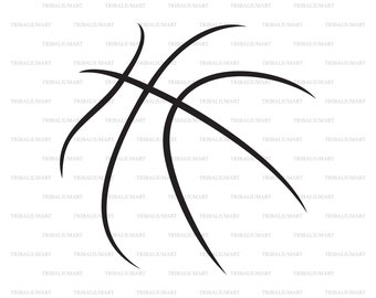 バスケットボールのボールの縫い目。Cricut 用のカット ファイル。クリップ アートのシルエット (eps、svg、pdf、png、dxf、jpeg)。