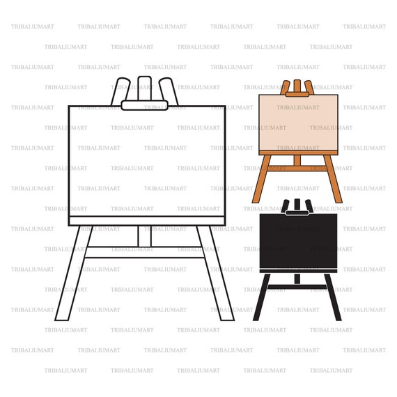 Artist Painting Easel SVG Cut File & Clipart for Cricut