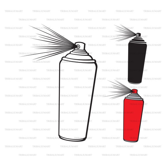 Aerosol Stencil spray Can. Cut Files for Cricut. Clip Art Etsy