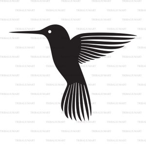 Beija-flor (Colibri). Cortar arquivos para Cricut. Silhueta de clipart (eps, svg, pdf, png, dxf, jpeg).