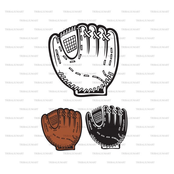Baseball Glove Cut Files For Cricut Clip Art Silhouette Eps Svg Pdf Png Dxf Jpeg