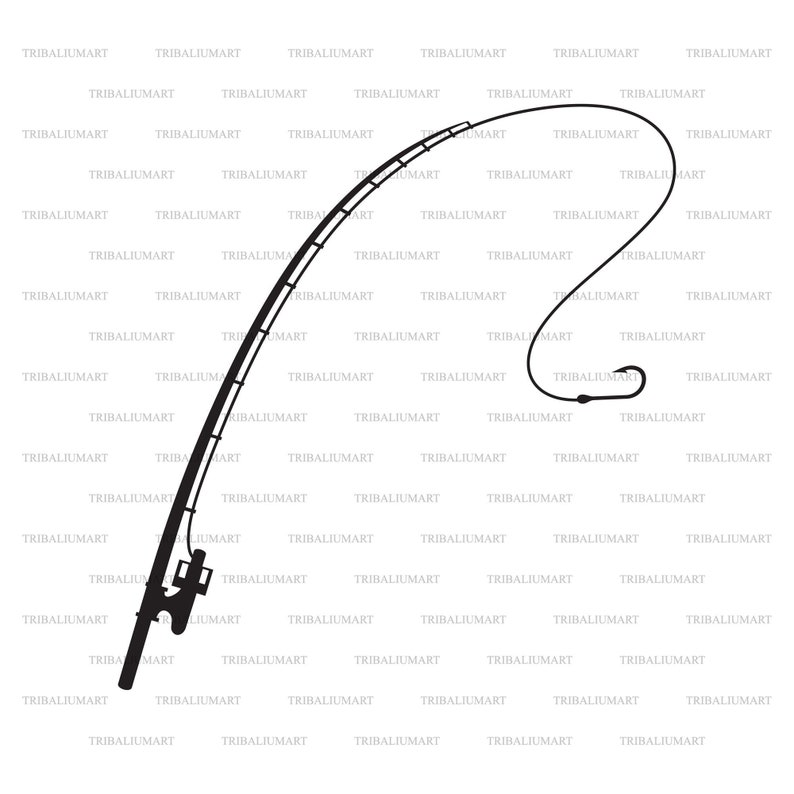Download Fishing Rod or Pole and Hook. Cut files for Cricut. Clip ...