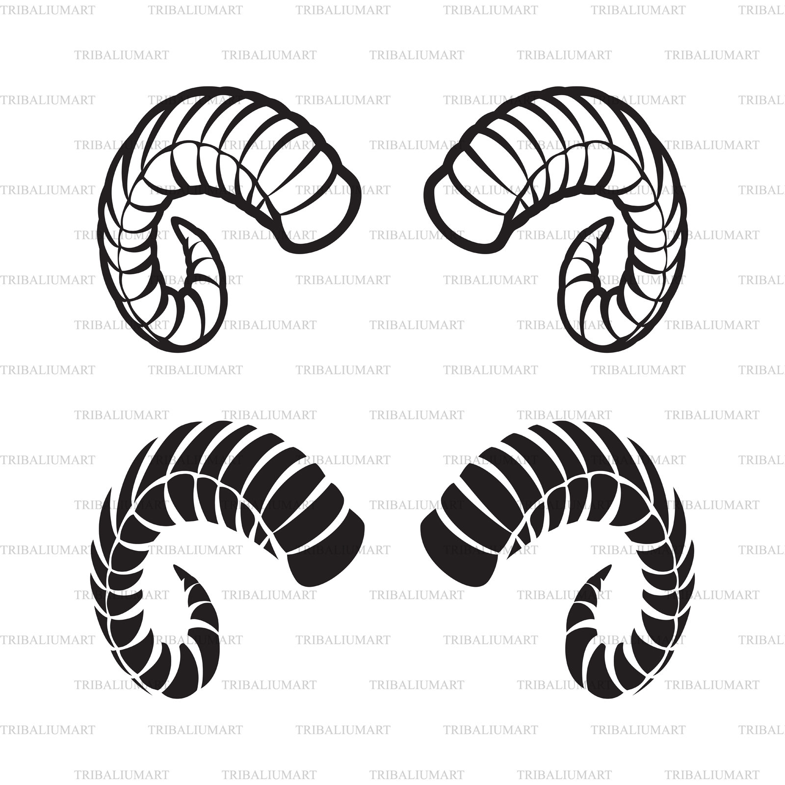 ram-horns-cut-files-for-cricut-clip-art-silhouettes-eps-etsy