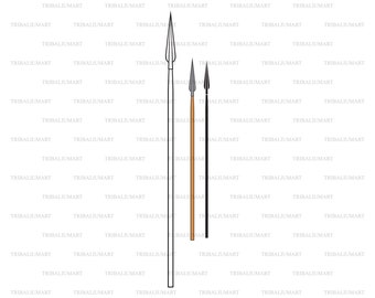 Spear. Cut files for Cricut. Clip Art (eps, svg, pdf, png, dxf, jpeg).