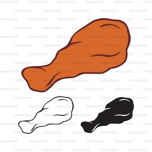 Pattes de poulet frites (baguettes). Couper des fichiers pour Cricut, silhouettes clip art (EPS, SVG, PDF, png, DXF, JPEG).