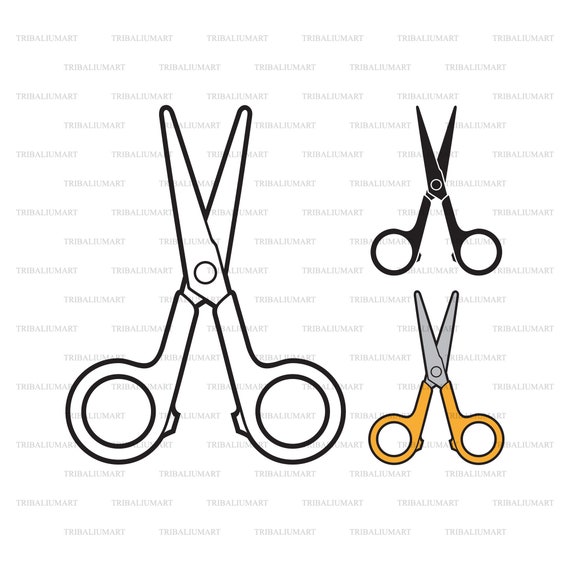 Scissors for kids. Cut files for Cricut. Clip Art (eps, svg, pdf, png, dxf,  jpeg).