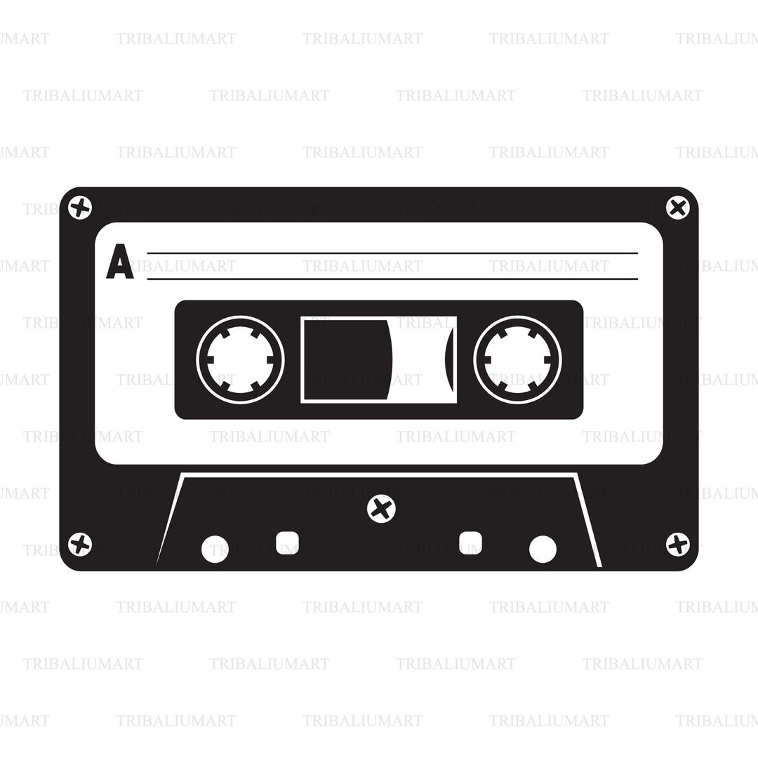 Audio Cassette Tape. Cut Files for Cricut. Clip Art Silhouette eps, Svg