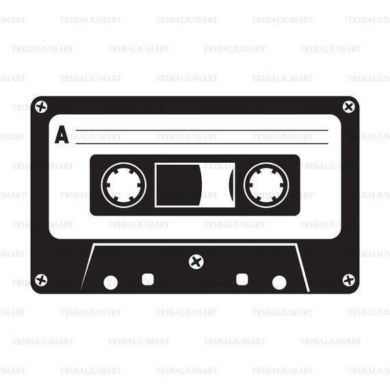 Audio cassette tape. Cut files for Cricut. Clip Art silhouette | Etsy