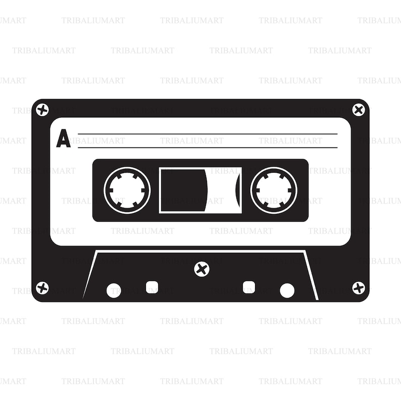 Audio cassette tape. Cut files for Cricut. Clip Art silhouette Etsy